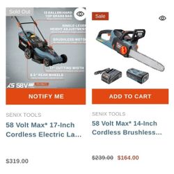 Set Of Lawnmover And Chainsaw 