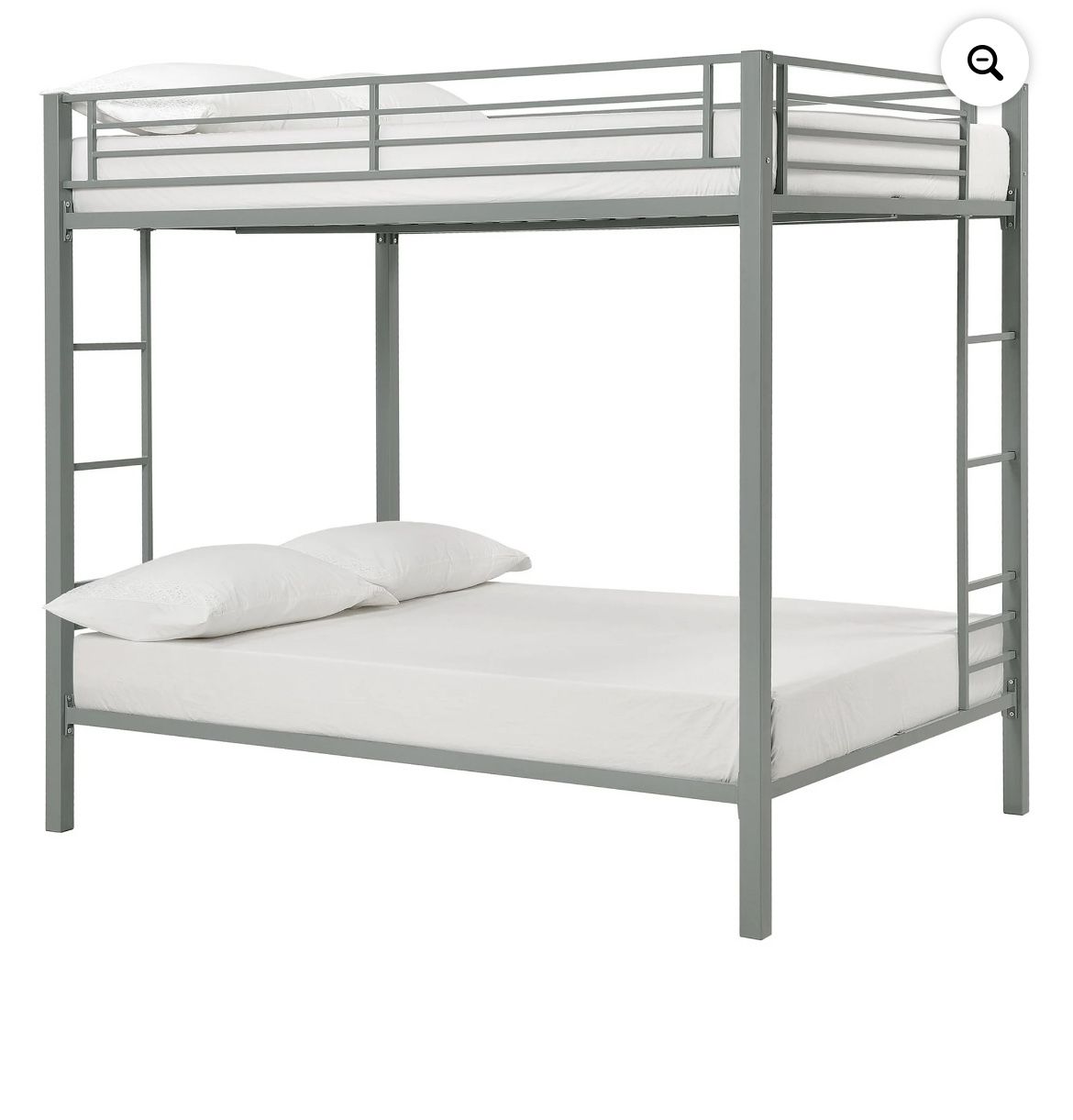 DHP Sidney Full over Full Metal Bunk Bed, Silver For Sale $160