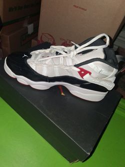 Air Jordan 6 Rings Sneakers White Black Red