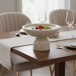 Juniper Marble Pedestal Fruit Bowl