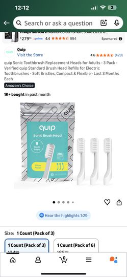 quip toothbrush replacement heads for adults new