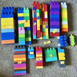296 Pieces MEGA BLOKS Lot Large Plastic Building Blocks first toddler baby build