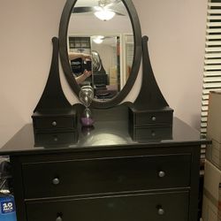 IKEA 3 piece Hemnes bedroom furniture set dresser, nightstand, headboard with glass tops $100 OBO