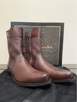 Franco cuadra brown deer double zipper dress boot