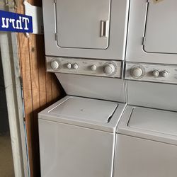 Whirlpool Kenmore Ge 24” Wide Stack Washer And   Dryer White