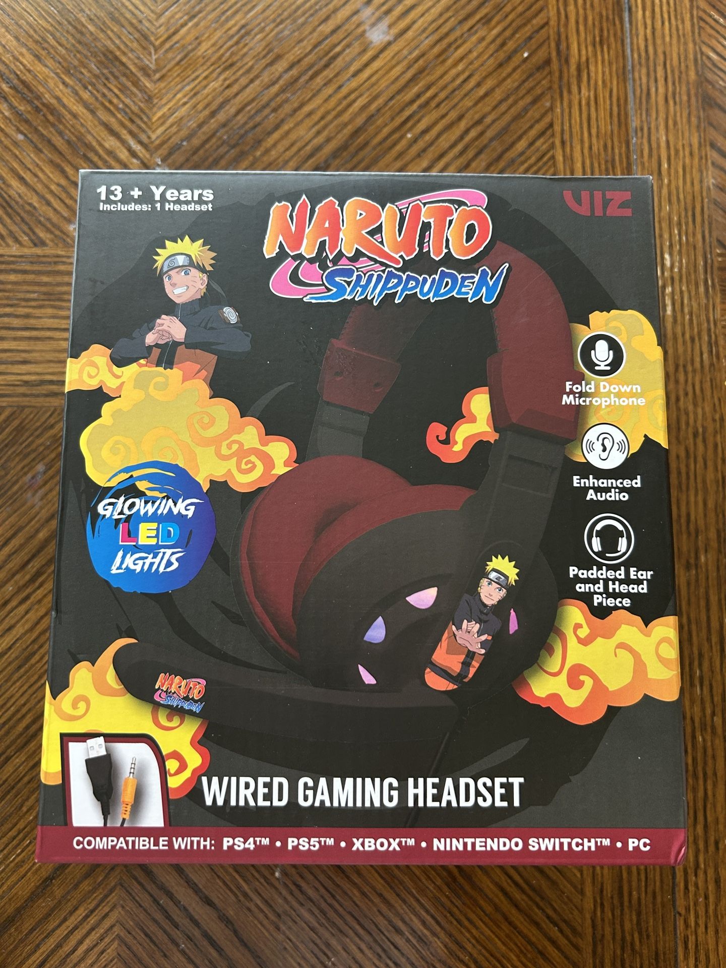 NWT Licensed Limited Edition Naruto Shippuden Wired Gaming Headset