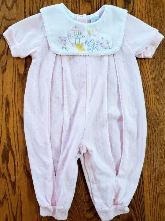 Cuddle Bear Girls 6-9M Short Sleeve Romper