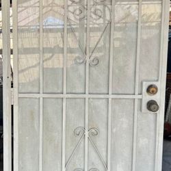 Security Door Metal White 35 1/4 X 82. 3/4 Pre Hung With Frame