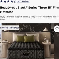 Mattrress Beautyres Black Series 3 Firm King Size Brand New 