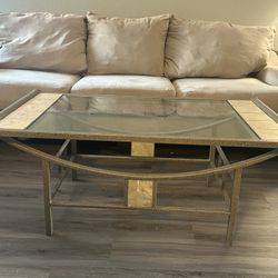 love seat, sofa, side table, coffee table and lamp 