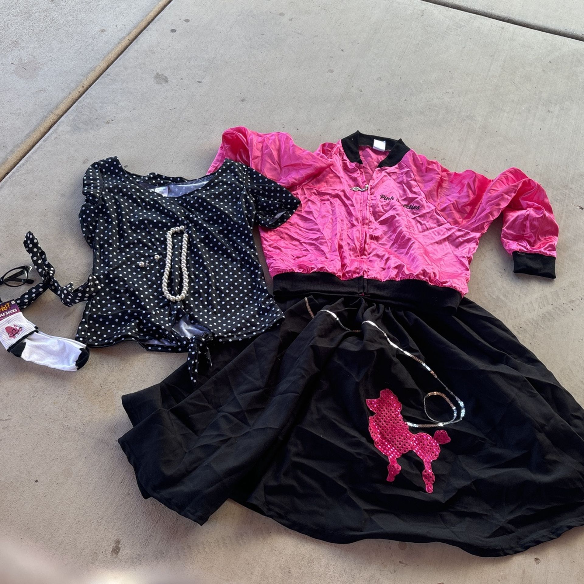 50s Poodle Skirt And Pink “sweetie” Top