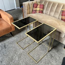 Brass Side Table Pair
