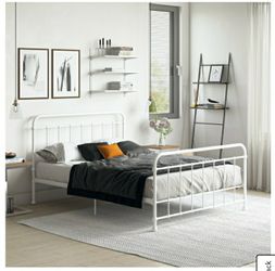 New in box farmhouse Queen bed frame mattress not included