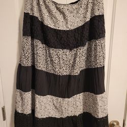 Kim Roger's Patchwork & Eyelet Skirt 1X