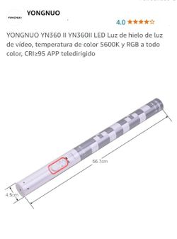 YONGNUO YN360 II YN360II LED Luz de hielo de luz de vídeo, temperatura de color 5600K y RGB a todo color, CRI≥95 APP teledirigido
