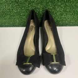 Comfort Plus By Predictions Black Ballet Flats With Bow Size 9.5