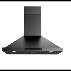 36 inch Convertible 980-CFM Recirculating BLACK Wall-Mounted Range Hood