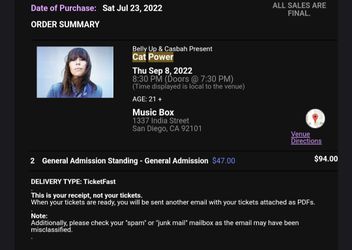 Cat Power Tickets - $40 Music Box