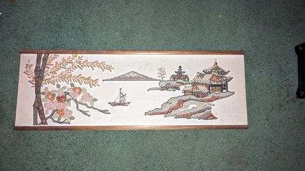 Vintage Japanese Pagoda Scene