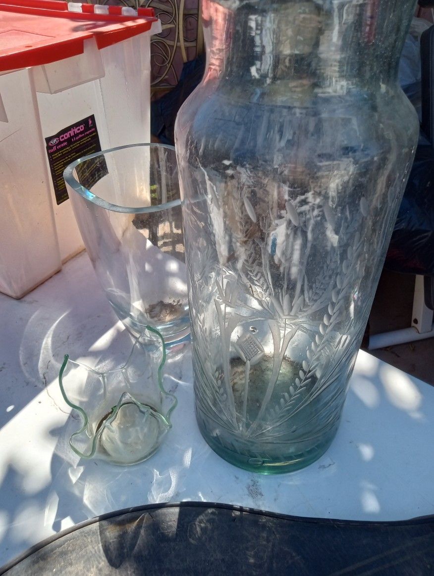 3 Piece Glass Vases