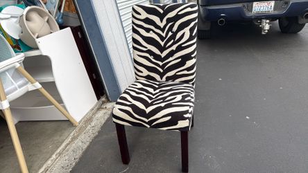 Zebra print black and white accent chair