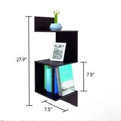 NEW- Black Hanging Square Corner Wall Shelf Elegant Shelf with Three Levels - 3 Levels - includes mounts