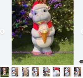 Christmas Hippopotamus 2.5’ LED lights