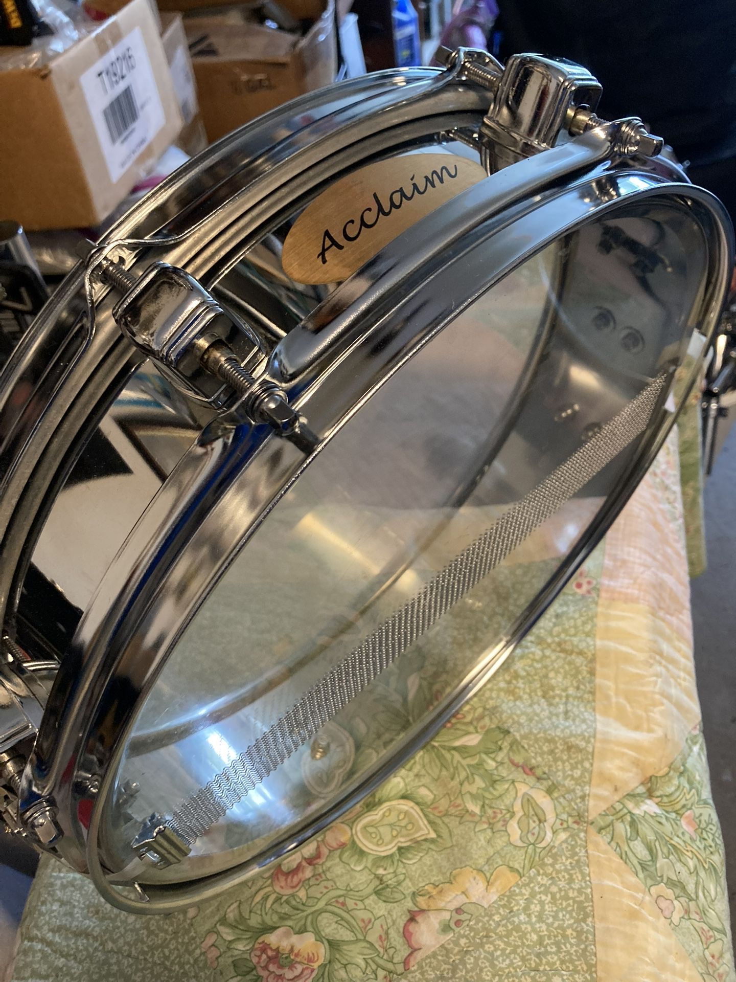 Piccolo Snare Drum 4x14 has a good pop. Pickup @ the Kempsville library Virginia Beach or Bingo City in Yorktown