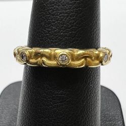 18k yellow gold 0.25CTW Natural Diamond ring sz 6