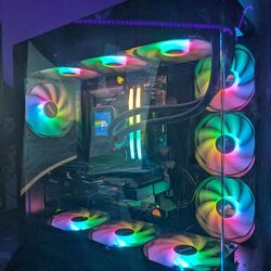 Gaming PC  with Monitors And Gear