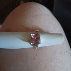 Pink Silver Ring