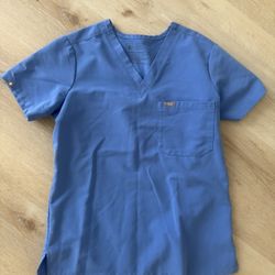 Figs Ciel Blue Scrub Top 
