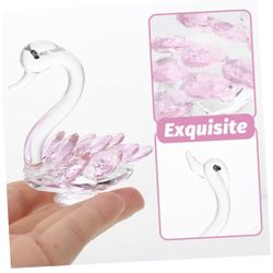 2Pcs Crystal Swan Figurine Elegant Home Decoration Swan Ornaments for Collectibles for and Home Decor Exquisite Crystal