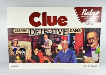 Hasbro CLUE Classic Detective Game Retro Series 1986 Edition Board Game Complete