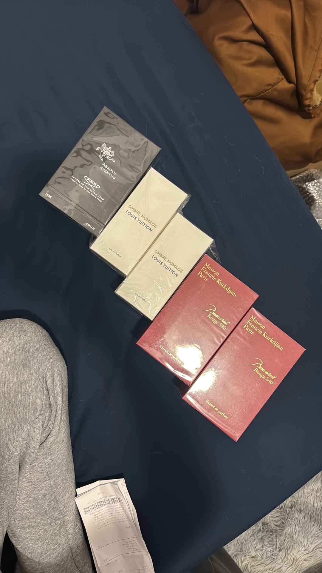 Baccarat Rouge 540, Louis Vuitton Ombré Nomad, Creed Aventus