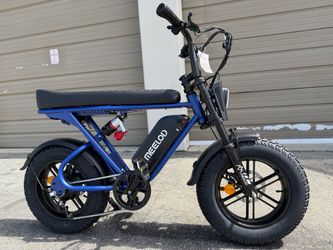 Brand New MEELOD T16 Dual Suspension 500W 45 Miles Range Electric Bike In Blue
