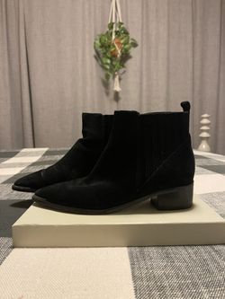 Marc Fischer Black Suede Booties, Size 6.5