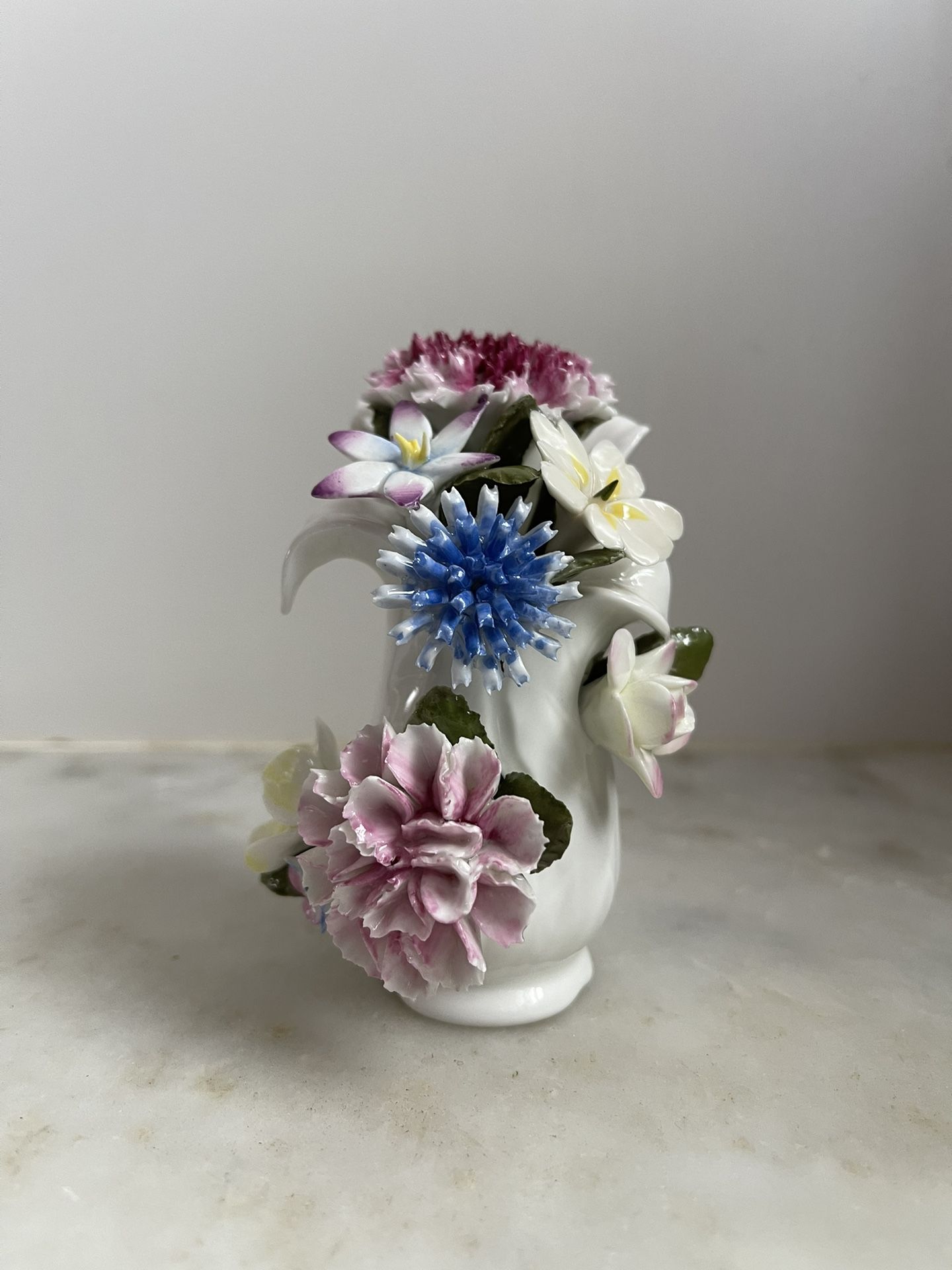 Vintage Royal Doulton England Mixed Floral Bouquet Vase Fine Bone China
