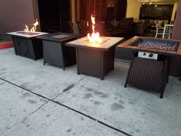 New Outdoor Patio Gas Fire Pit Propane Heater Square Table