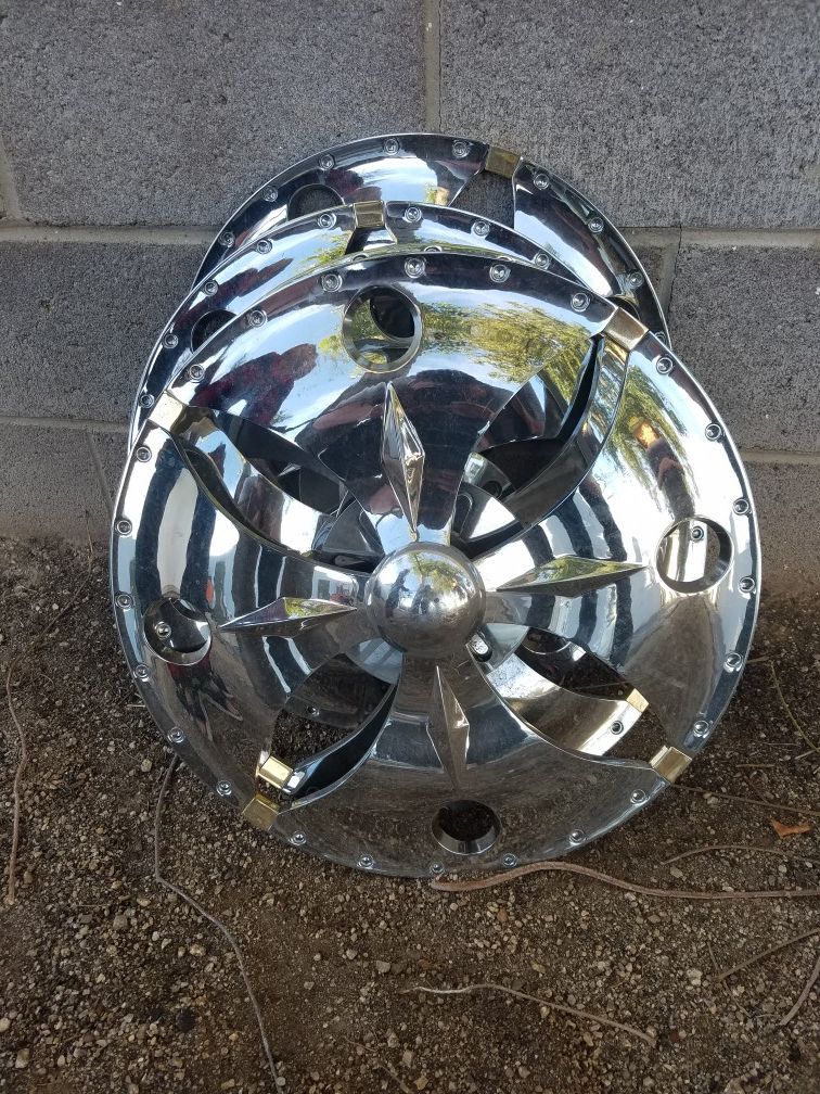 20" Chrome Wheel Spinners Fits Any Rims