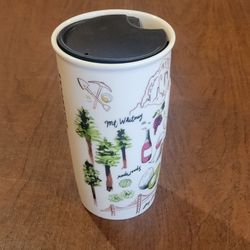 Starbucks 2016 California The Golden State Ceramic Traveler Tumbler Mug 
10oz. Perfect shape, like new. 6" tall. Weight slightly over 1lb (it 
does no