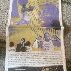 LA LAKERS 75TH ANNIVERSARY August 28, 2022 KOBE SHAQ Etc Los Angeles Times Newspaper