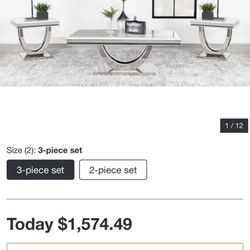 MARBLE TABLE SET 3 PC