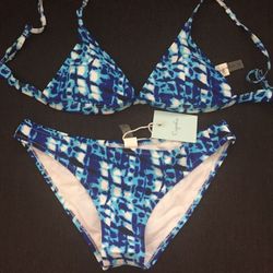 Cupshe Deep Water Ocean Bikini Set