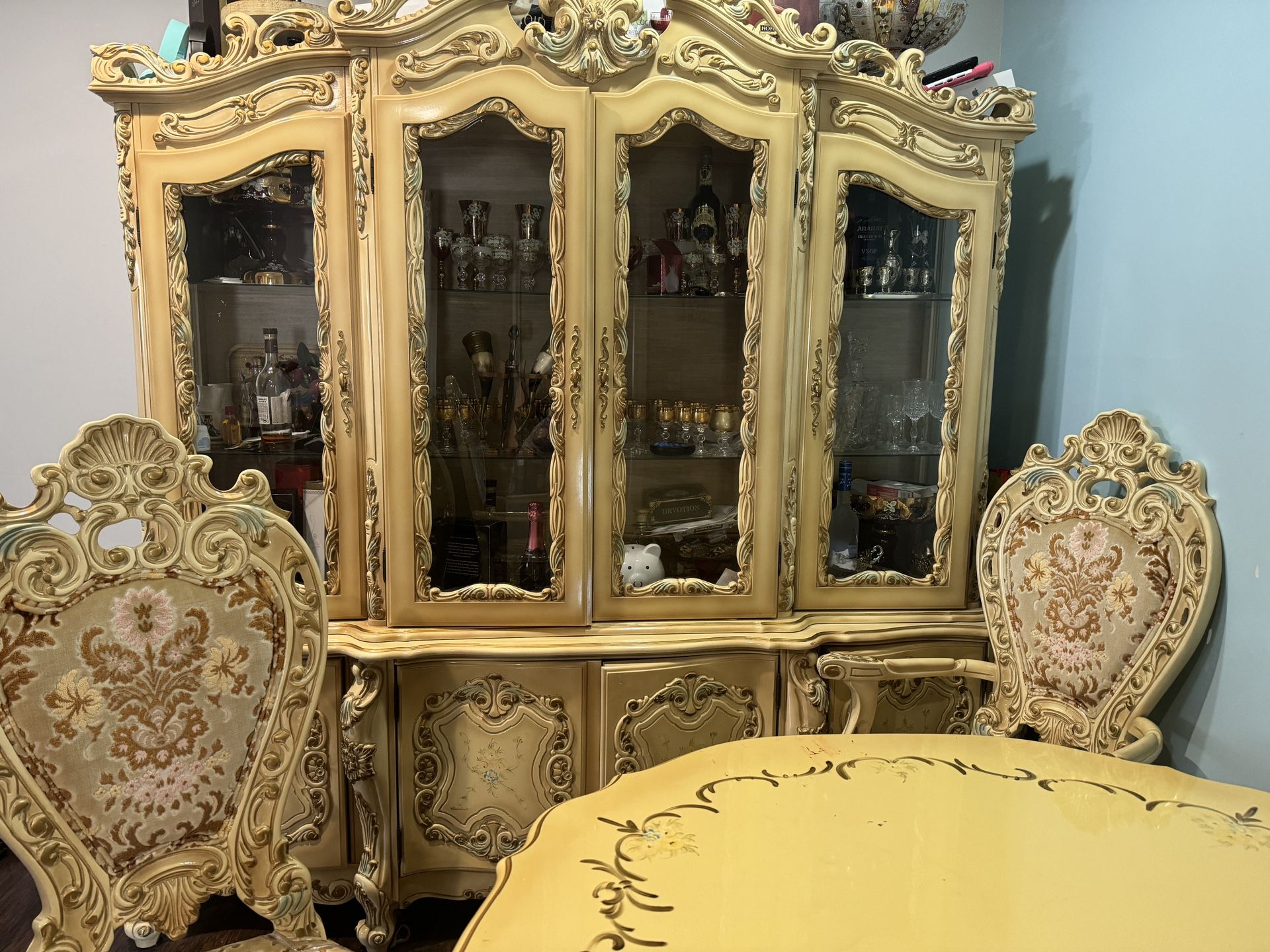 Wooden Dining Set ( Table 6 Chairs buffet