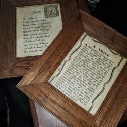 Timeless "WISDOM" inside 2 GORGEOUS Vintage Wood Frames $35
