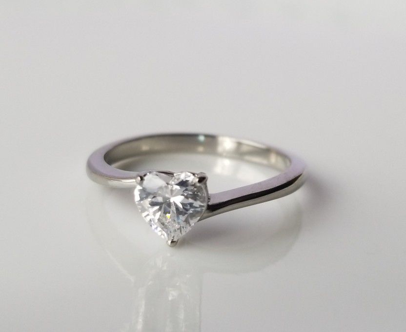 1ct Heart Cut Solitaire Ring 