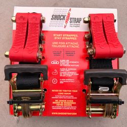 Shock Strap 9 ft x 2 in Ratchet Straps 2-Pack