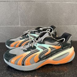 Puma Inverse Cool Dark Gray-Aquatic-Black 401789 01 Basketball Shoes Men's Size 13