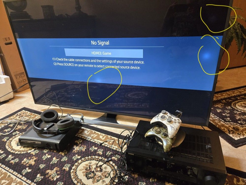 TV/receiver/ Xbox 360+2 Controlers